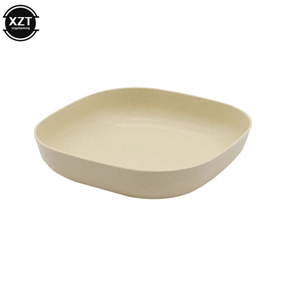 Wheat Straw Dishes Anti-Drop Square Dishes Children Dishes