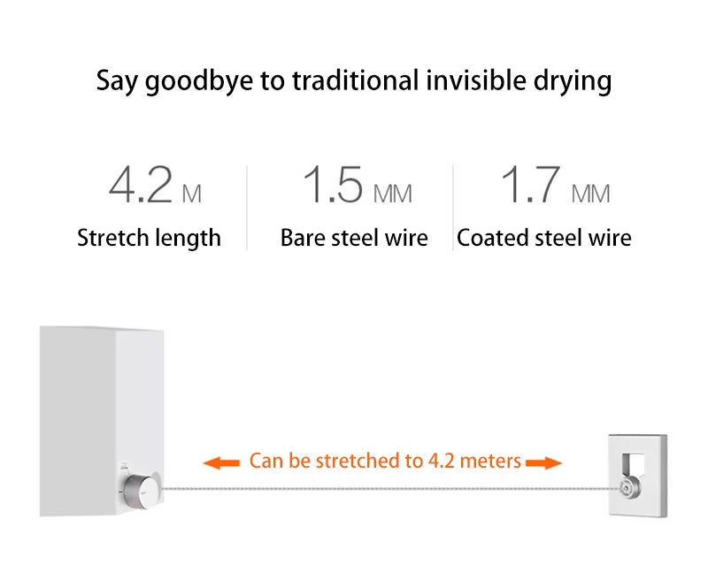 Punch-Free Retractable Clothesline Hotel Wall Hanging Clothes