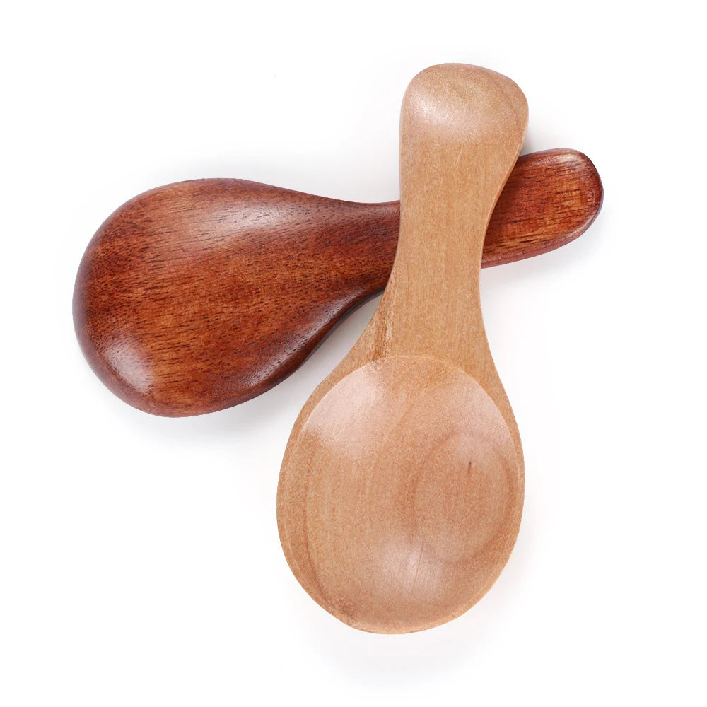 1pcs Small Mini Wood Condiment Scoop Flatware Coffee