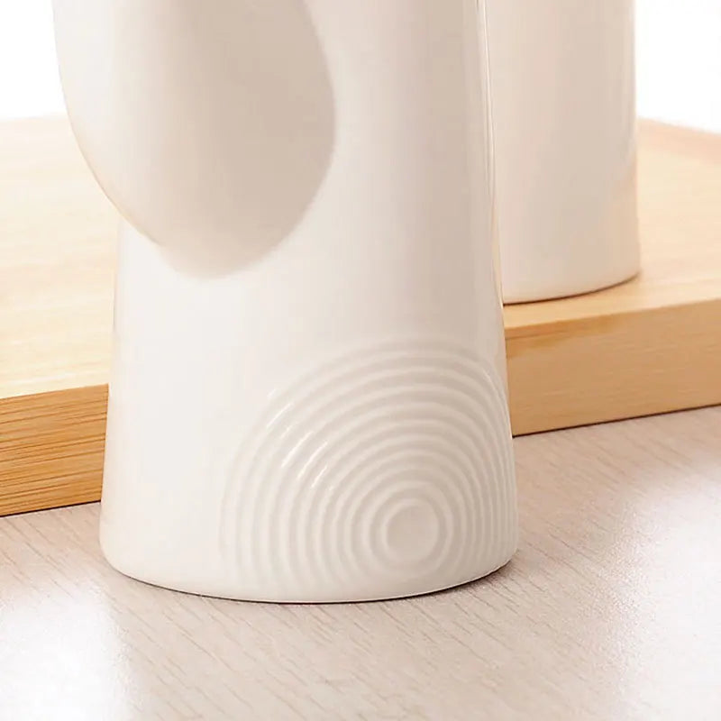White Porcelain Olive Oil Pot Sauce Vinegar Salt