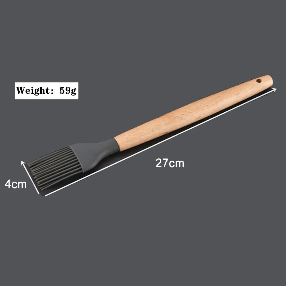 Silicone World Cooking Kitchenware Silicone Utensils Wooden