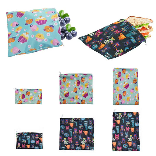 3pcs/Set Reusable Food Storage Bags Leakproof Freezer Bag