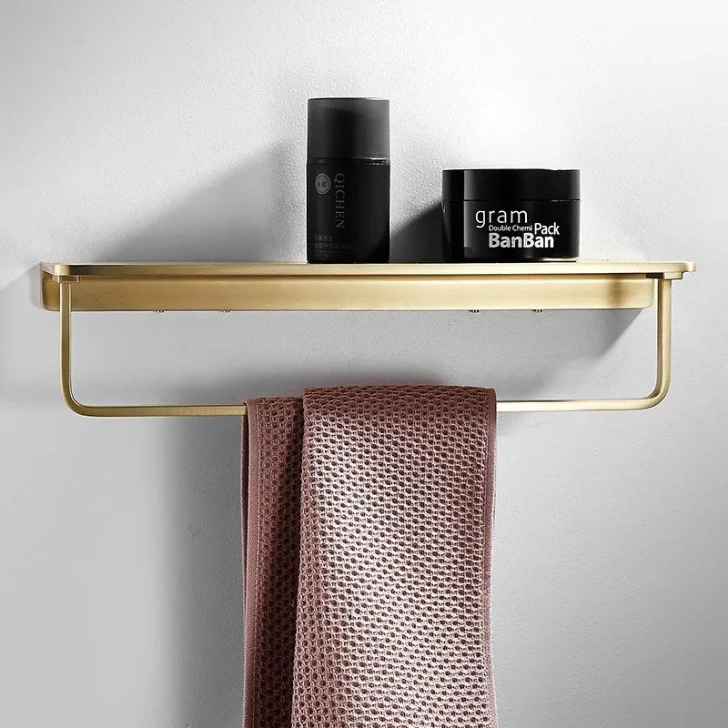 Bathroom Towel Rack Corner Shelf Paper Holder Hook
