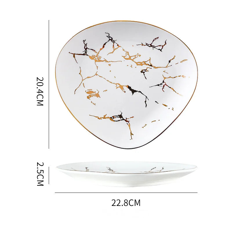 Nordic Dinner Irregular Plates Ins Gold Inlay Dinner