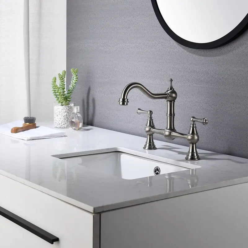 Basin Faucet Cold Faucet Brass Double-Handle Swivel Sink