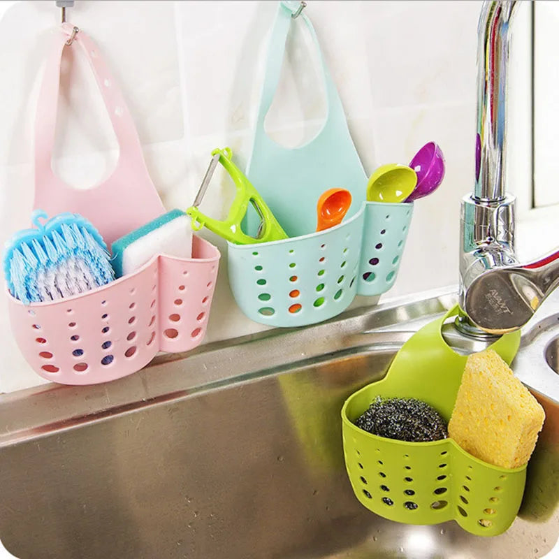 Sink Holder Hanging Drain Basket Adjustable Soap Sponge
