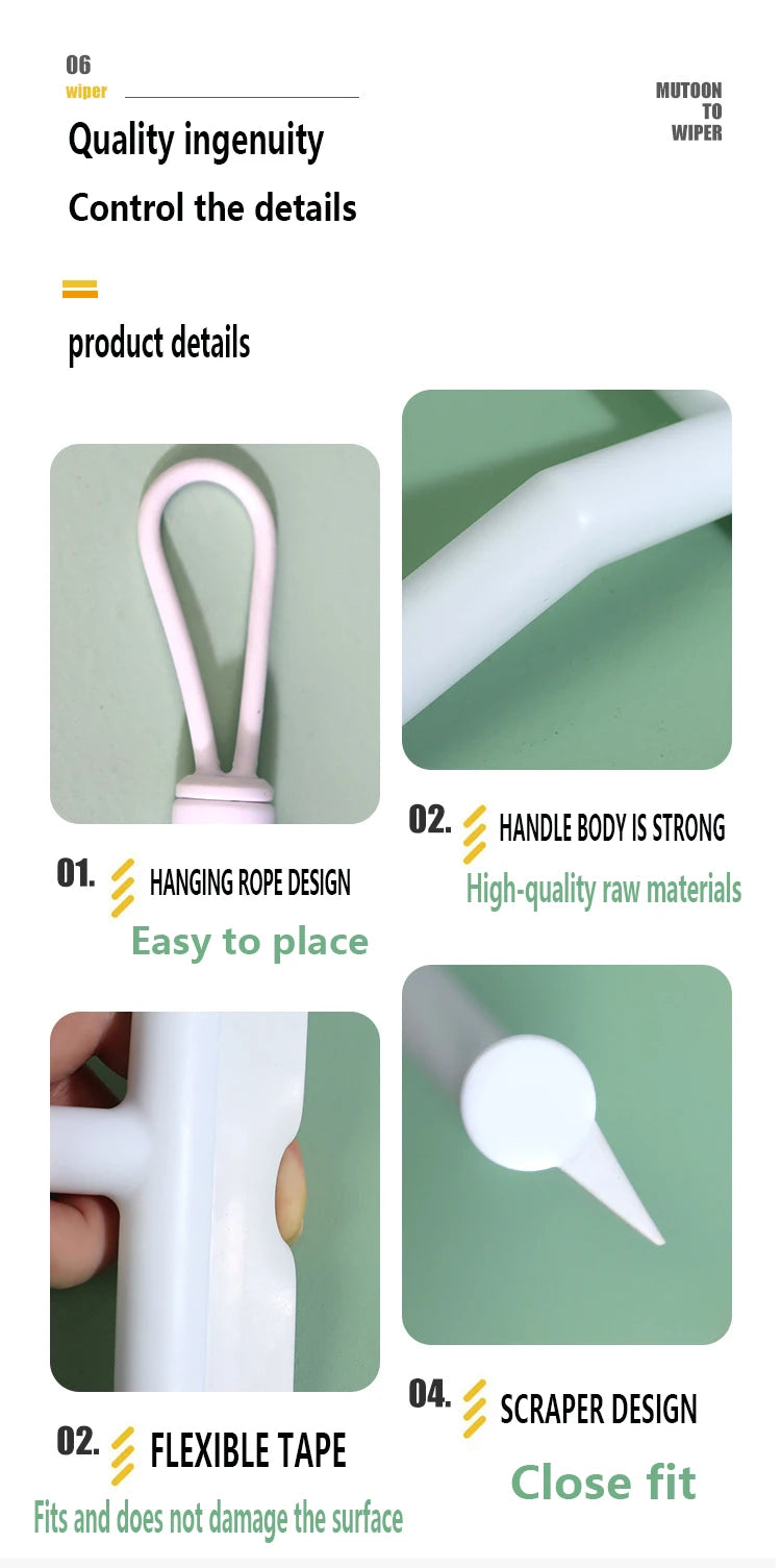 Shower Squeegee Glass Clean Scraper Washing Wiper Hanger