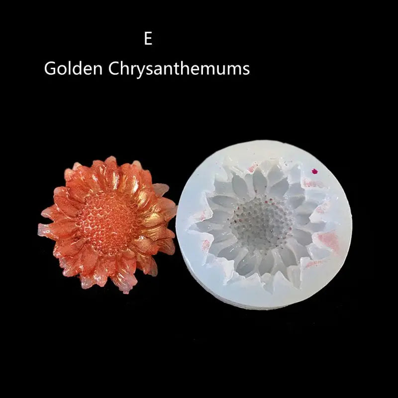 10 Styles 3d Flower Silicone Mold Resin Camellia