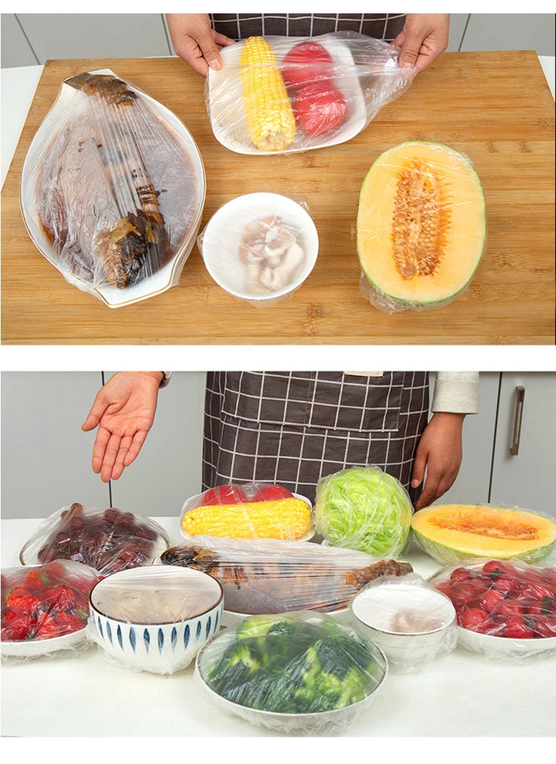 Reusable Disposable Food Cover Plastic Wrap Durable Elastic