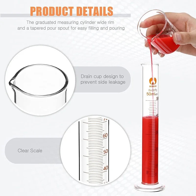 Experimental Glass Beaker Measuring Cylinder 10 Glass Measuring
