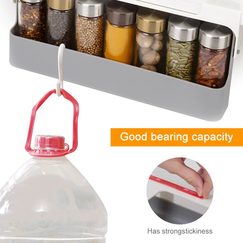 Spice Rack Self-Adhesive Spice Organizer Rack Seasoning Bottle