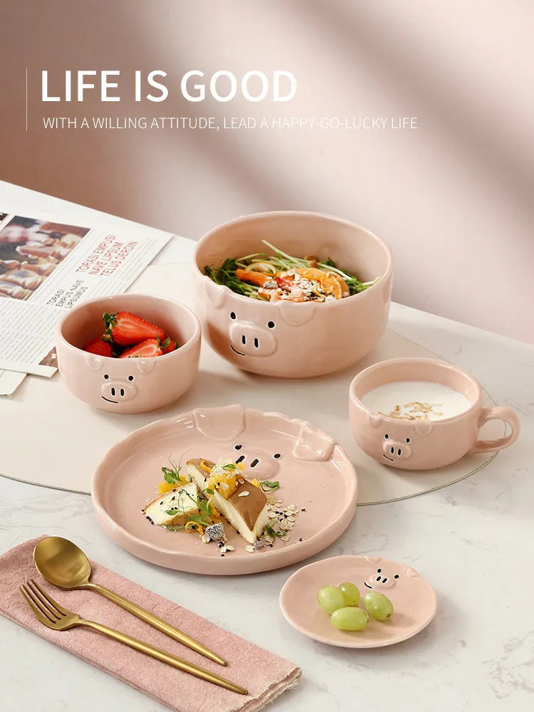 Cute Dish Ceramic Japanese Cartoon Tableware Creative Personality