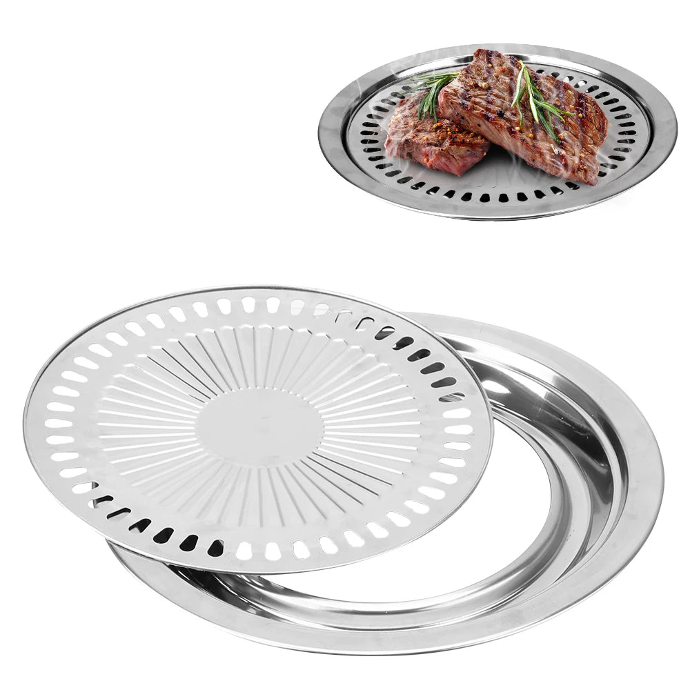Smokeless Barbecue Grill Pan Non-Stick Gas Stove Plate