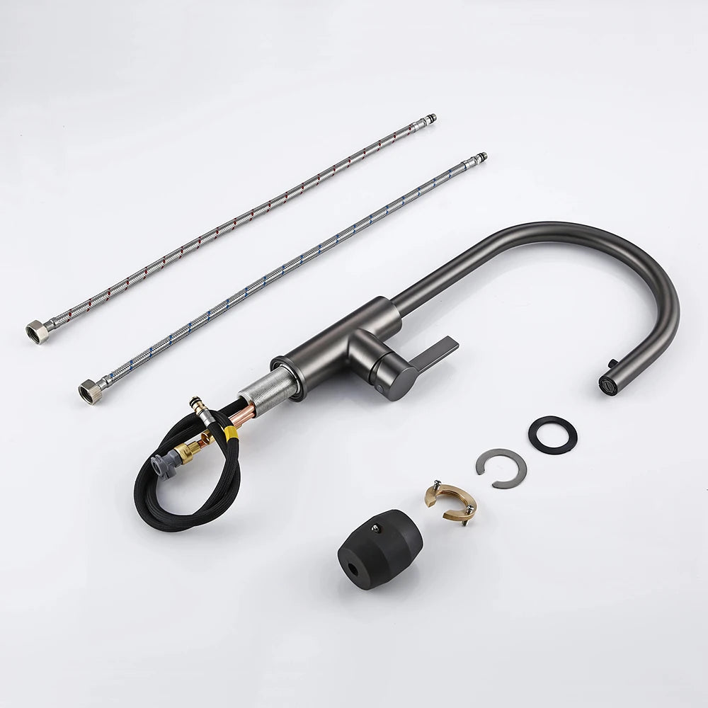 Handle Pull Out Faucet Brushed Gunmetal Matt Black
