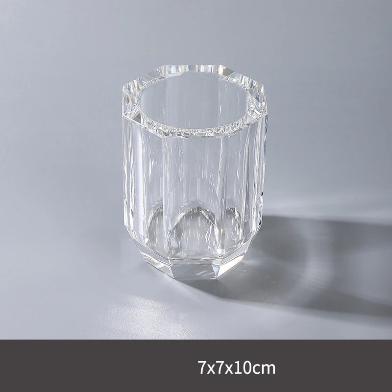 Crystal Glass Bathroom Toothbrush Cup Soap Dish Bottling