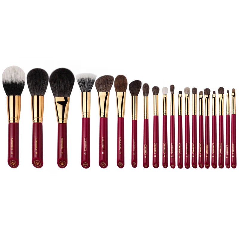 Chichodo Makeup Brush-Luxurious Red Rose Series 20pcs Animal
