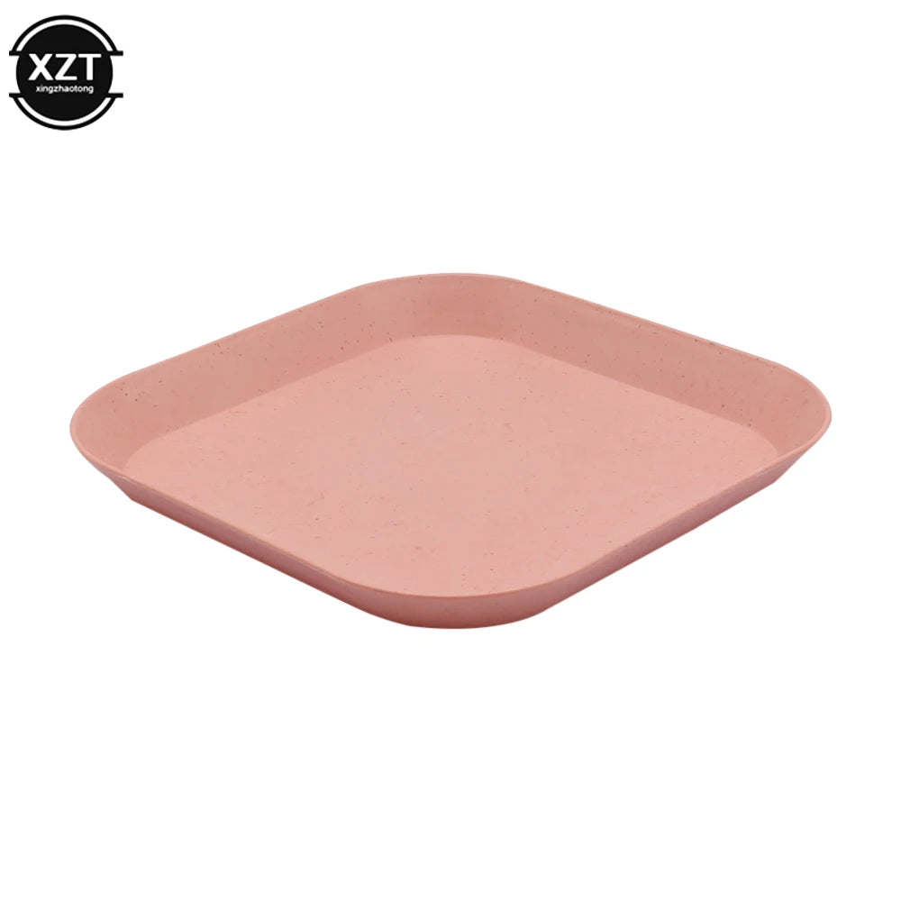 Wheat Straw Dishes Anti-Drop Square Dishes Children Dishes