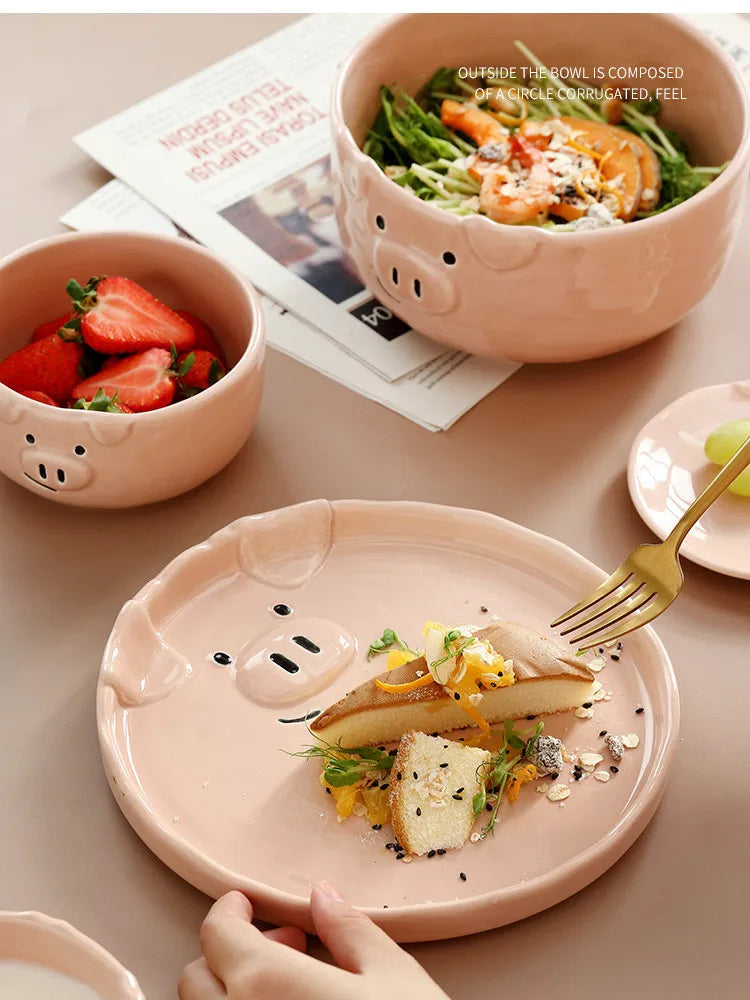 Cute Dish Ceramic Japanese Cartoon Tableware Creative Personality