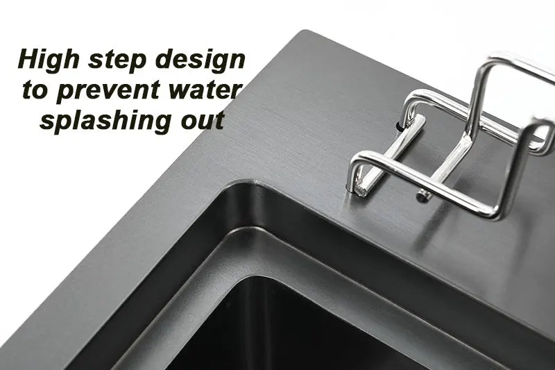 Black High Low Sink Sink Knife Holder Vegetable