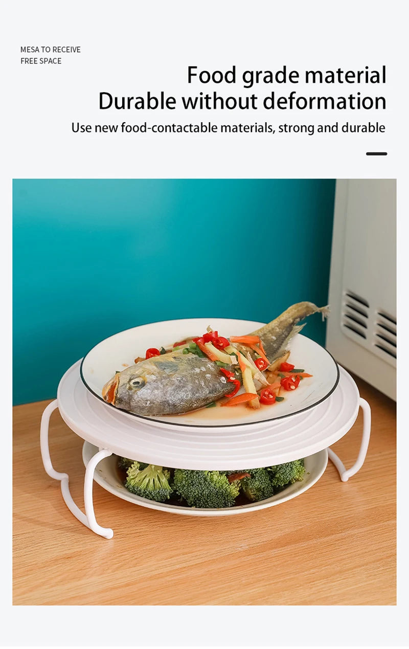 Microwave Storage Rack Meal Heating Tiered Steaming Rack