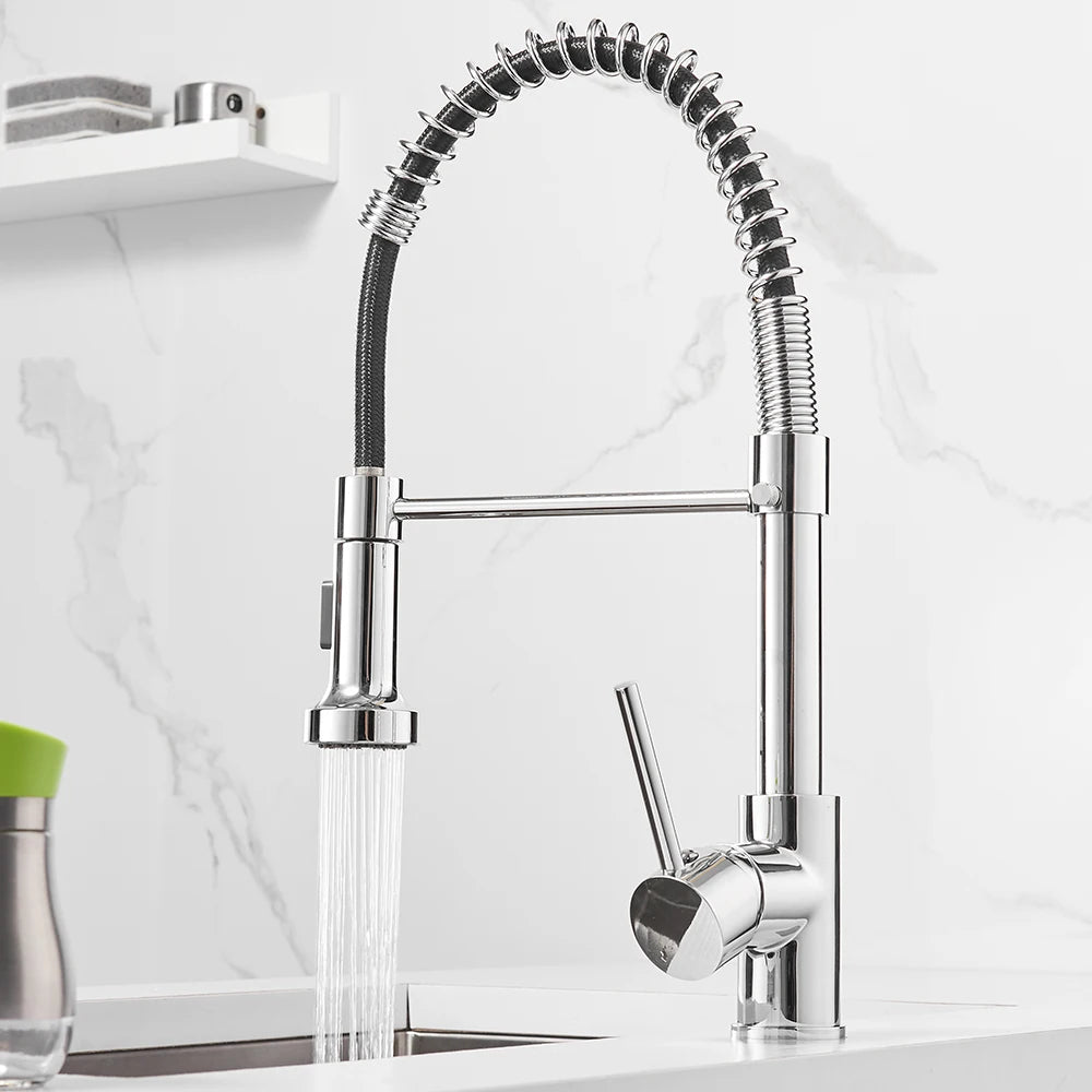 Faucets Sink Stainless Steel Handle Hole Pull Down