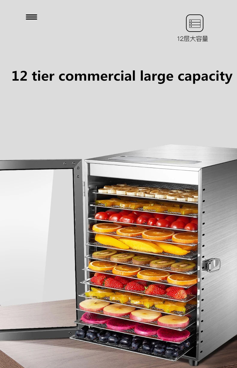 12 Layers Fruit Dryer Electric Meat Grinder Drying