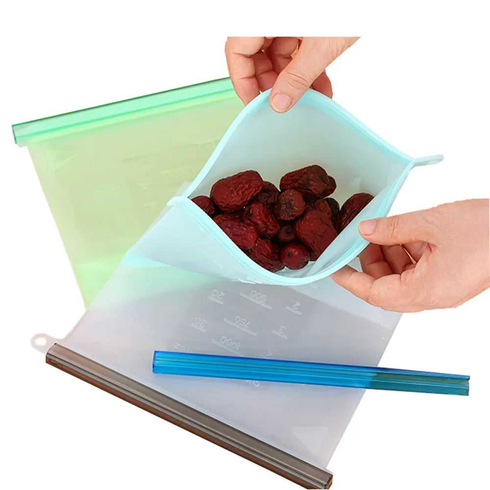 Silicone Bags Reusable Silicone Food Bag Airtight Seal