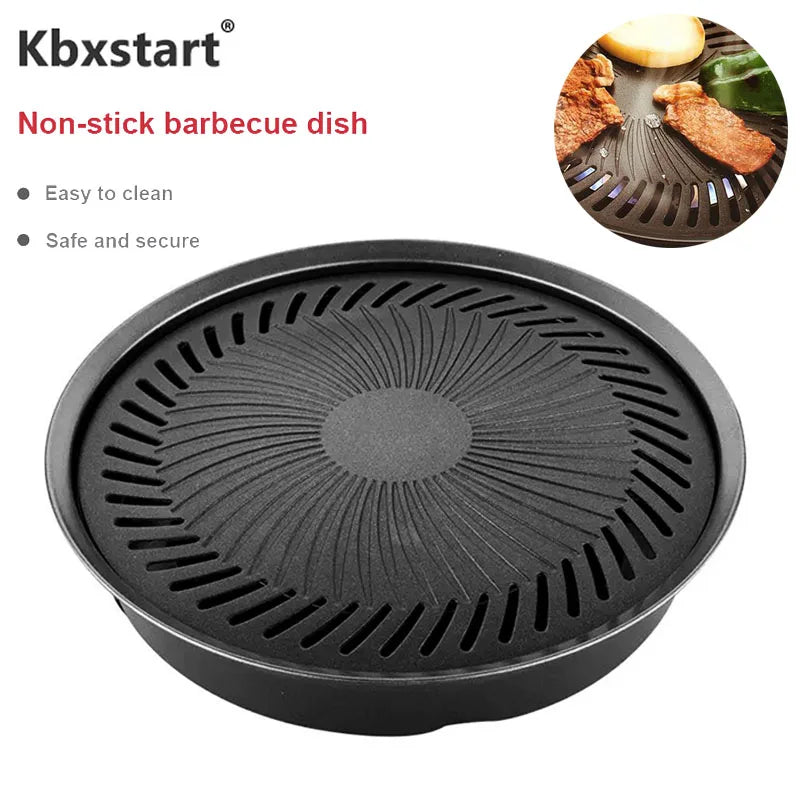 Korean Smokeless Barbecue Grill Pan Gas Non-Stick Gas