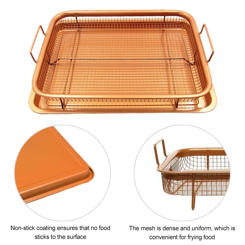 Copper Baking Tray Oil Frying Baking Pan Non-Stick