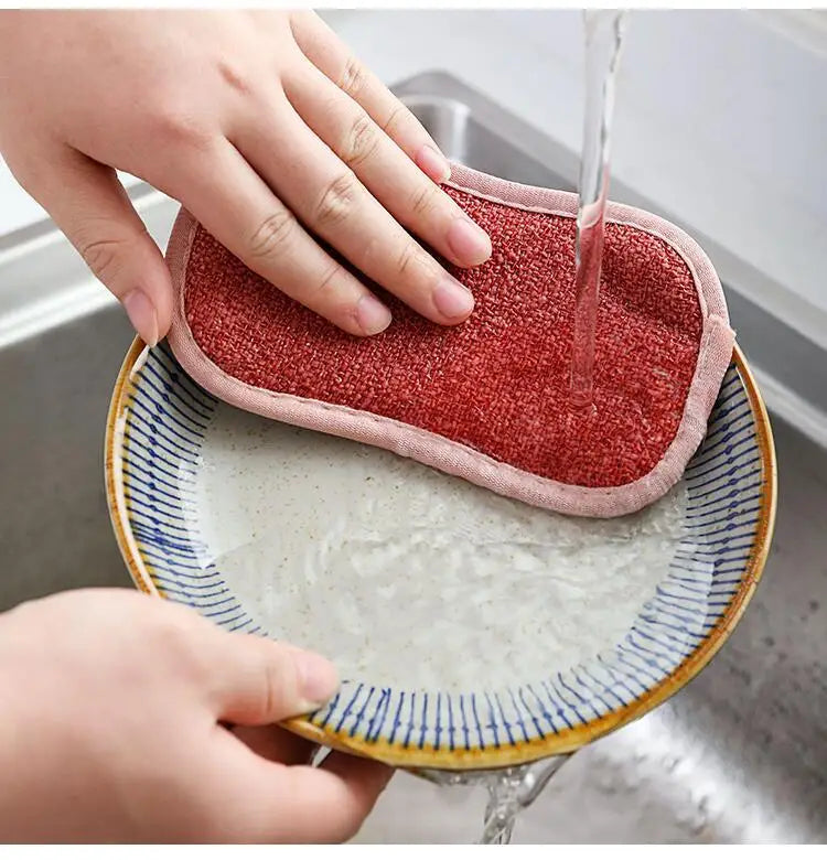 Sponge Rag Cleaning Cloth Washing Dishs Supplies Double