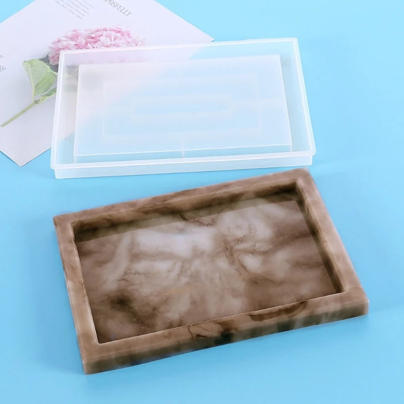 Diy Rectangle Flower Pot Tray Epoxy Resin Mold