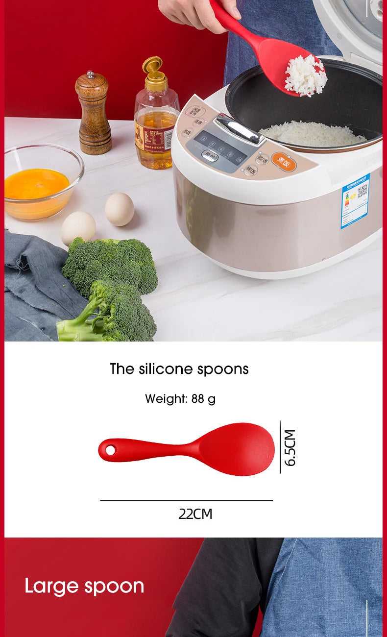 1-4pcs Non-Stick Spatula Shovel Soup Spoon Colander Rice