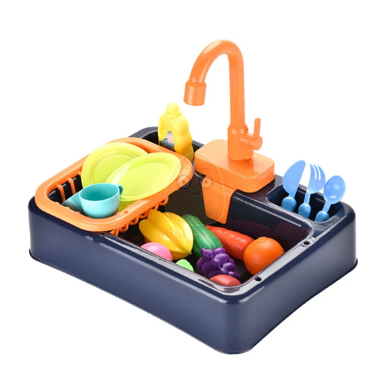 Toy Plastic Dish Wash Sink Children Simulation Pretend