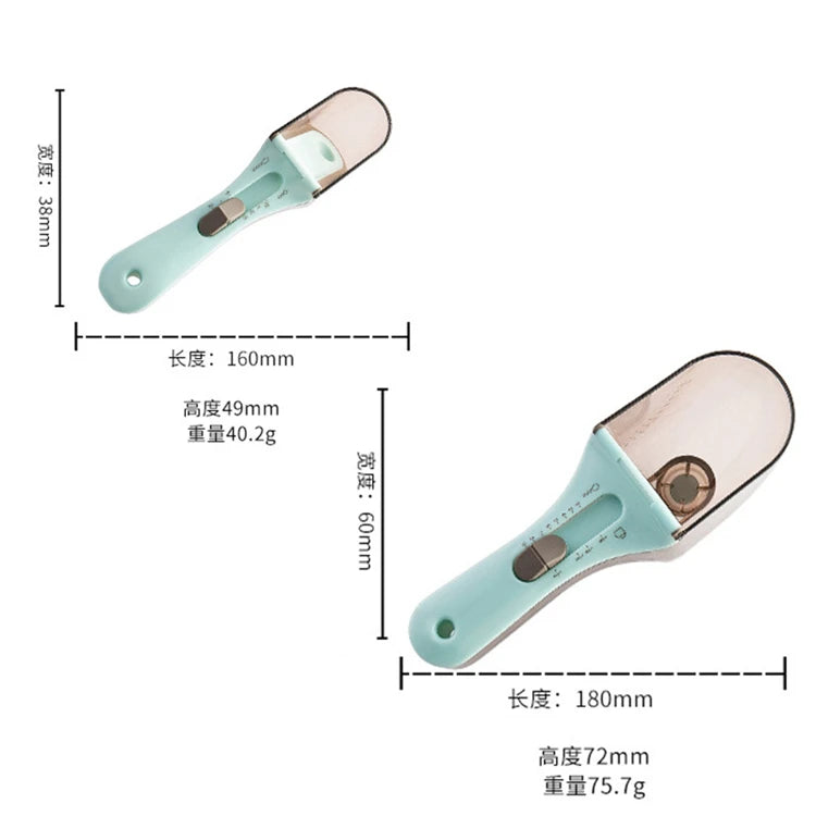 2pcs Adjustable Measuring Spoon Clear Scales Measuring Cup