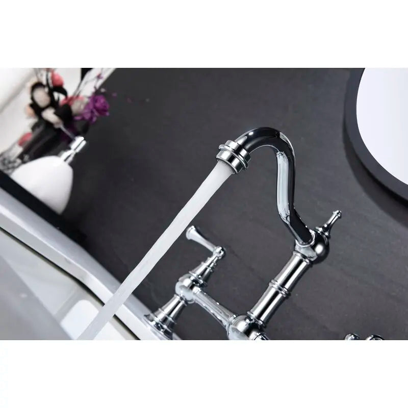 Basin Faucet Cold Faucet Brass Double-Handle Swivel Sink