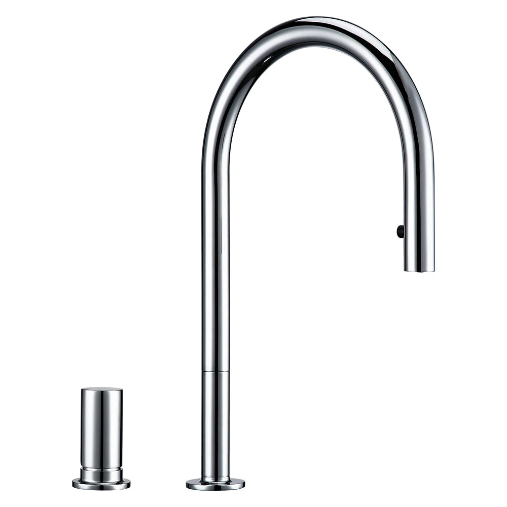 Pull Down Sink Faucet Brushed Gunmetal Black Handle