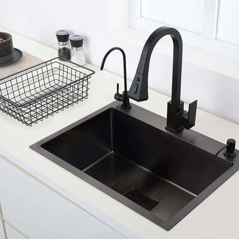 Black Sink 304 Stainless Steel Vegetable Washing Basin