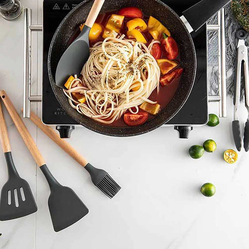 12pcs Silicone Utensils Non-Stick Cookware Spatula Shovel Egg