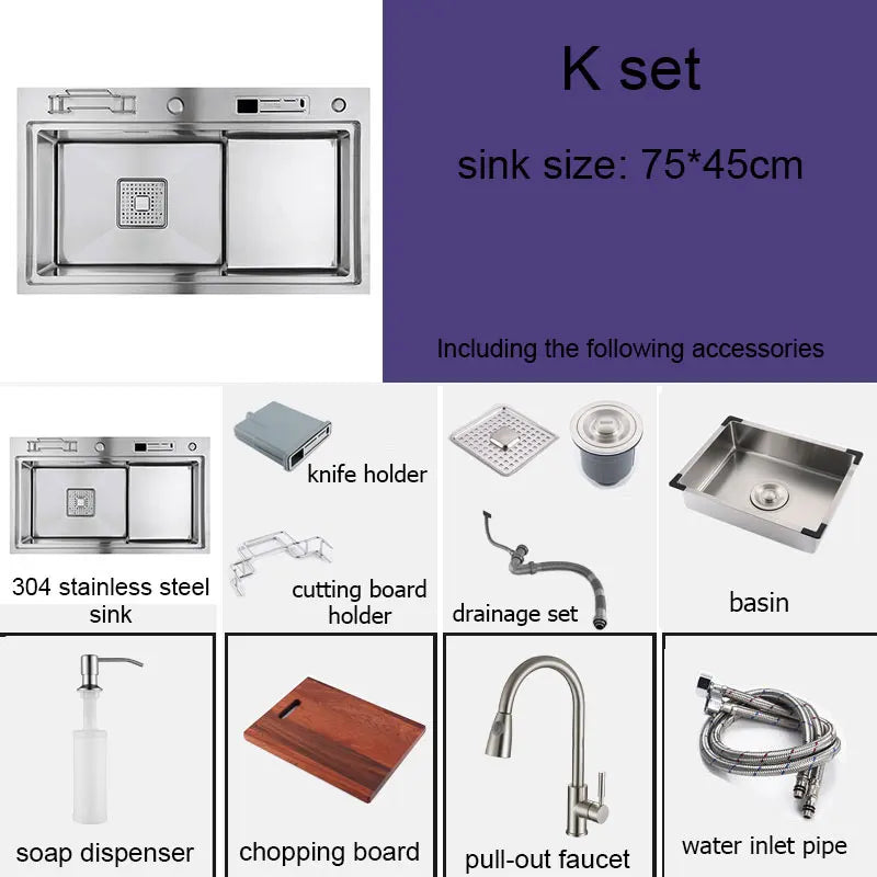 Black High Low Sink Sink Knife Holder Vegetable