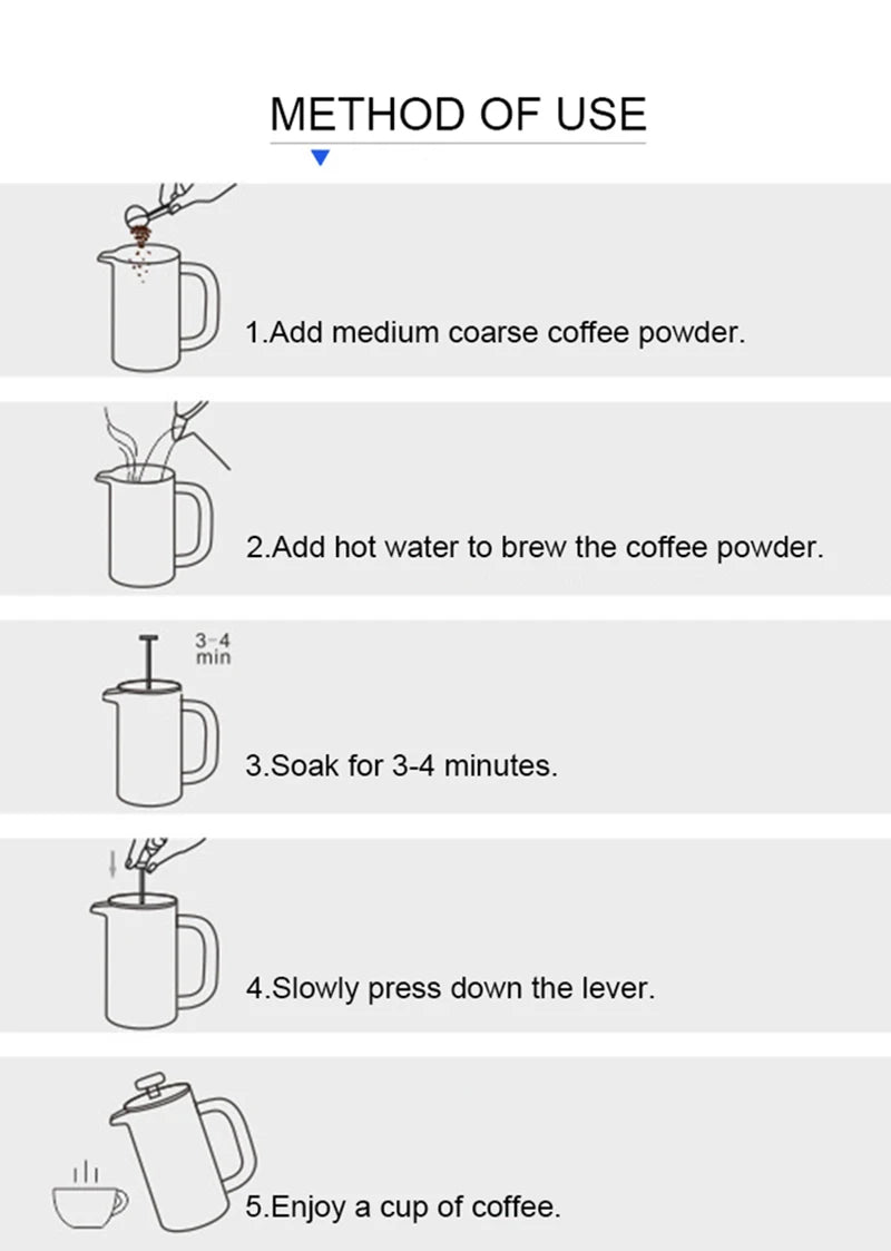 5l Coffee Maker French Press Stainless Steel Espresso