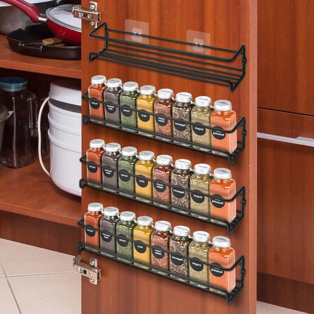 4/2pcs Spice Rack Organizer Wall Mount Storage Racks