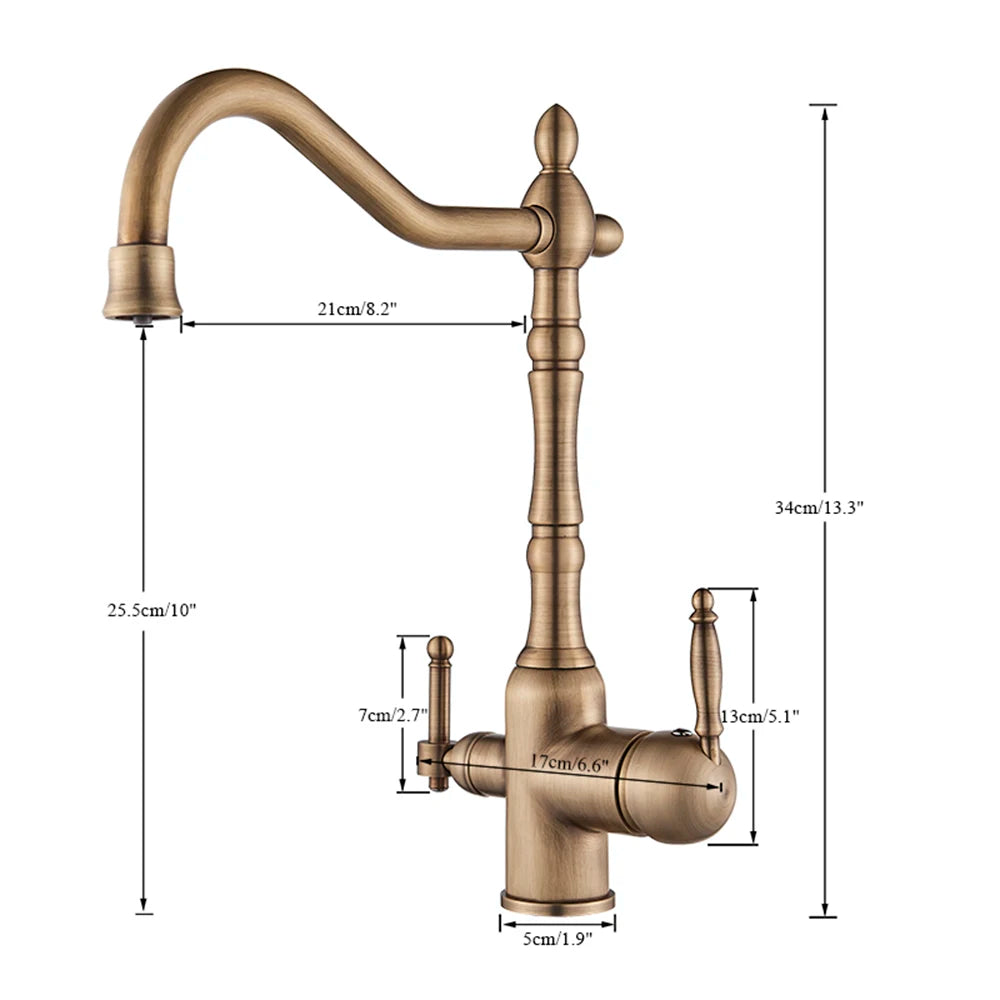 Polished Golden Filter Faucet Drinking Pure Water Tap