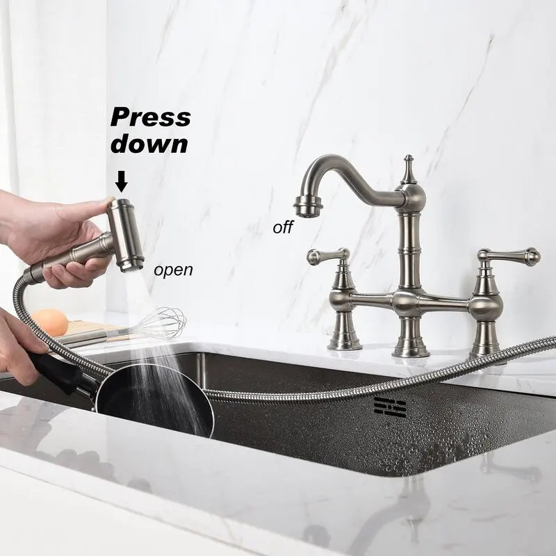 Basin Faucet Cold Faucet Brass Double-Handle Swivel Sink