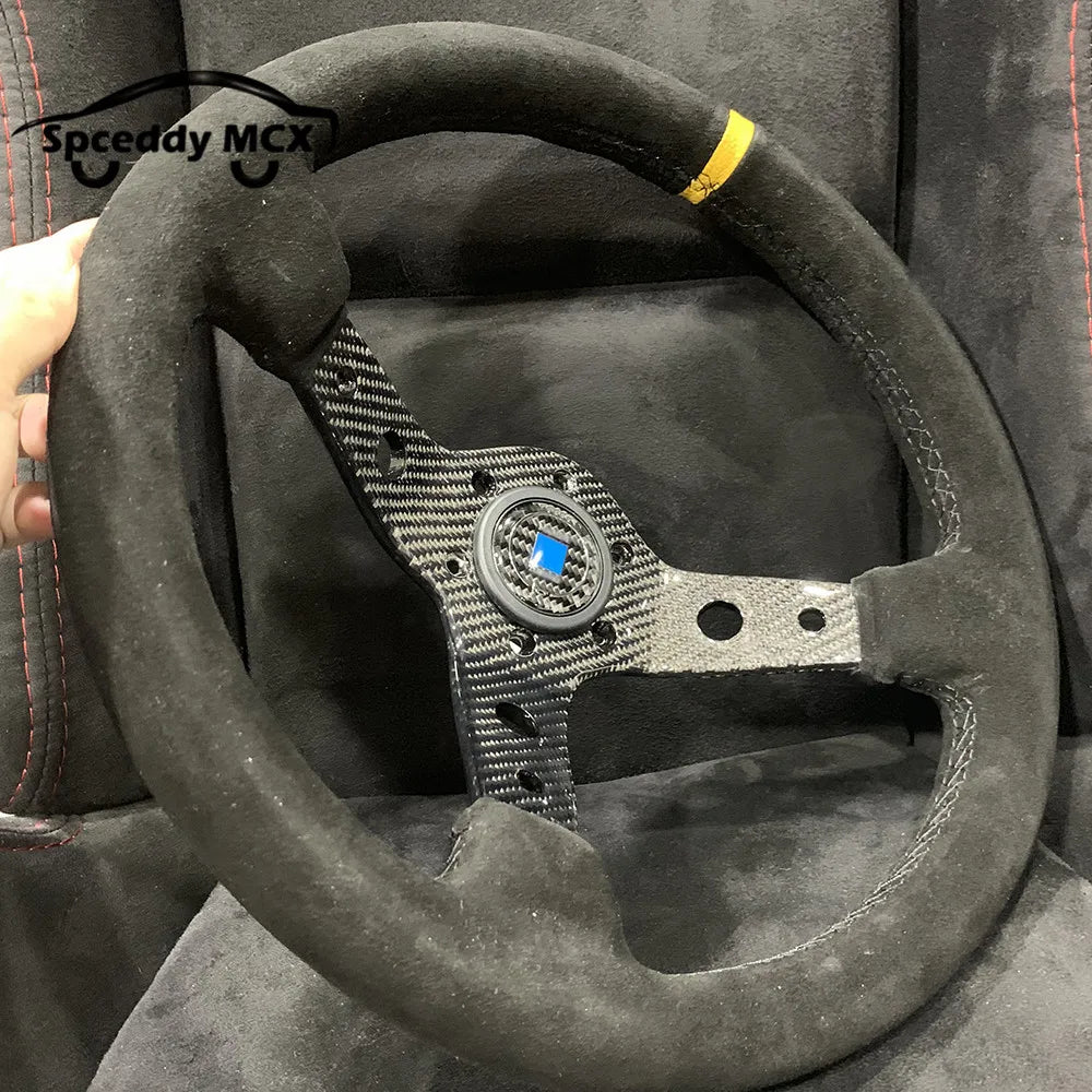 Spceddy Racing Suede Steering Wheel 14 Inch 350mm