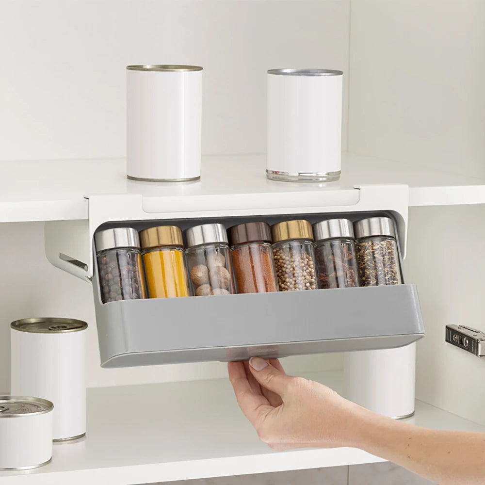 Spice Rack Self-Adhesive Spice Organizer Rack Seasoning Bottle