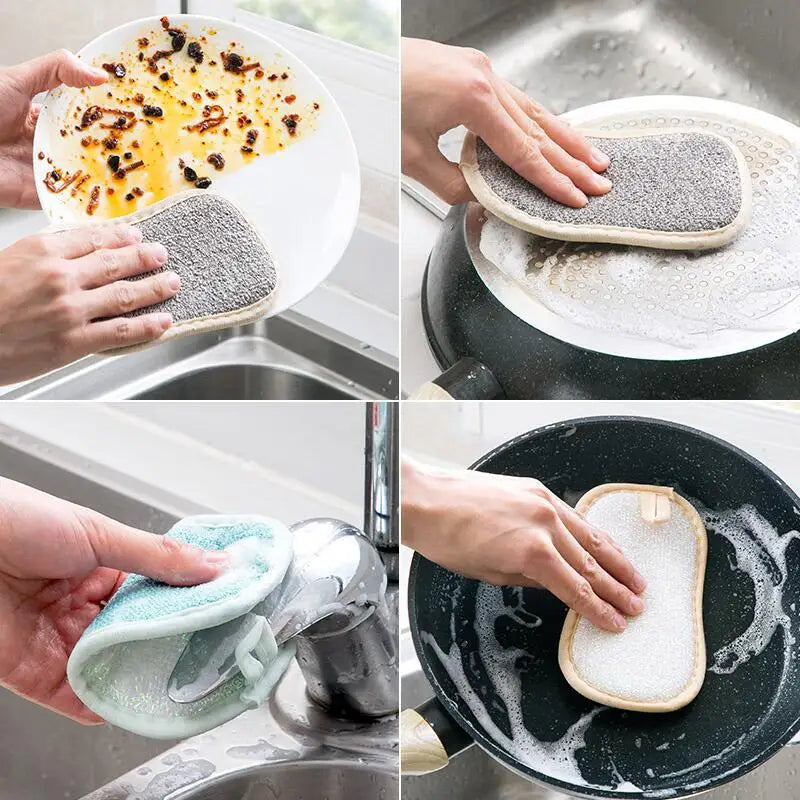 Sponge Rag Cleaning Cloth Washing Dishs Supplies Double