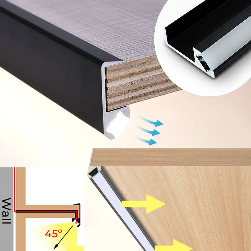5/1m/Pcs Led Cabinet Shelf Light 45 Lighting Recessed