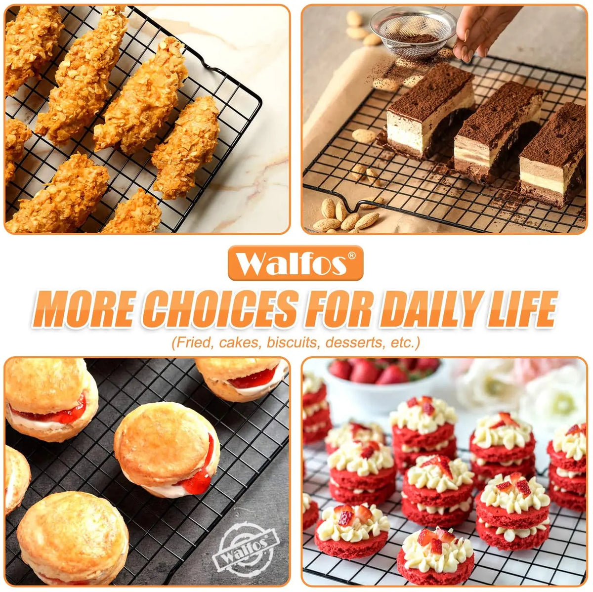 Walfos Stainless Steel Nonstick Cooling Rack Cooling Grid