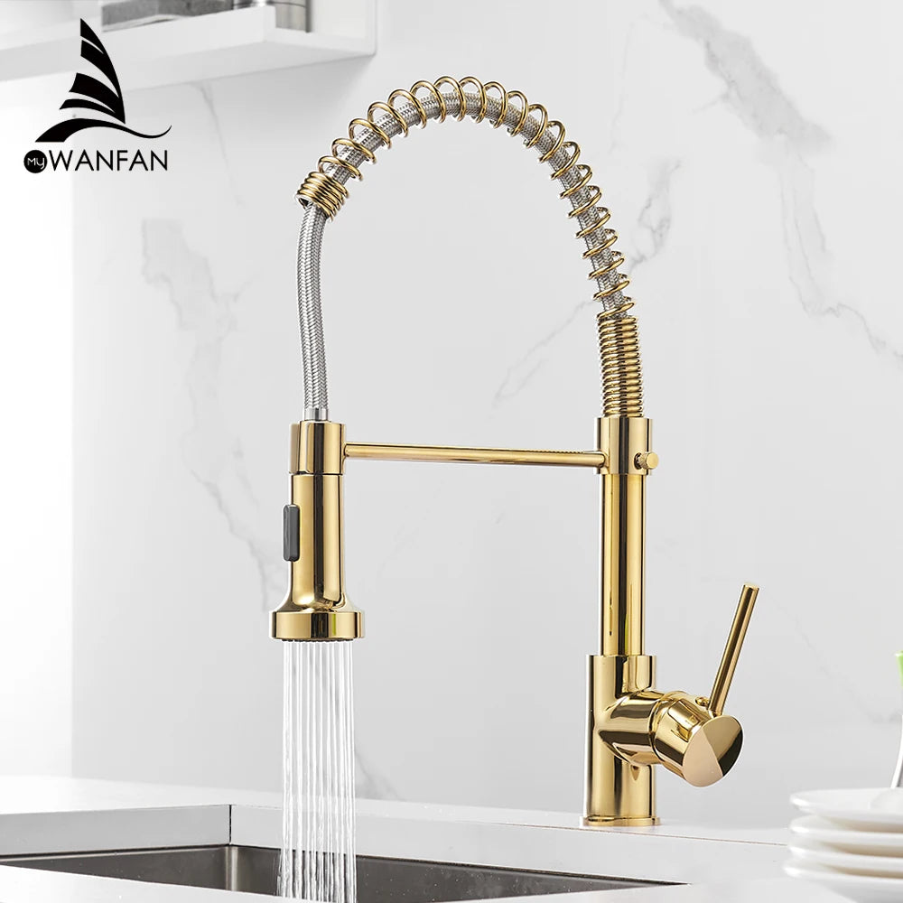 Faucets Sink Stainless Steel Handle Hole Pull Down
