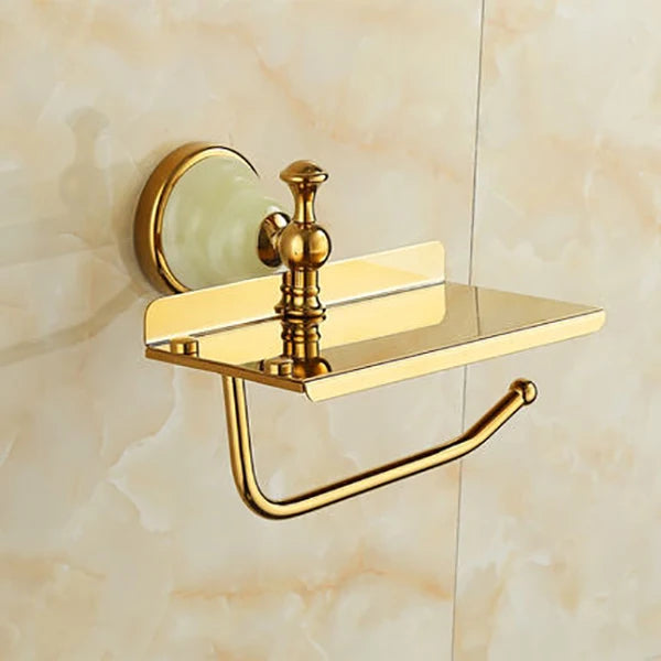Tuqiu Bathroom Gold Bathroom Shelf Towel Rack Towel